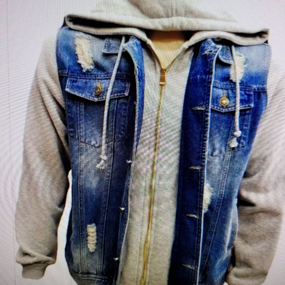 Men's Jean Jacket Sweatshirt